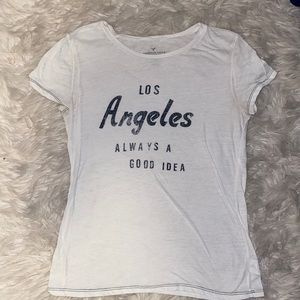 American Eagle Los Angeles white shortsleeve shirt